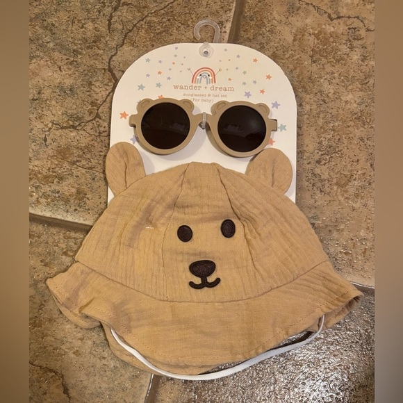 Wander + Dream Other - NEW Wander + Dream infants Bear sunglasses and bucket hat set.